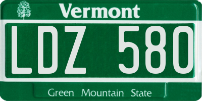 VT license plate LDZ580