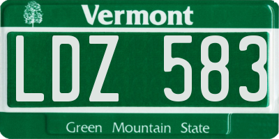 VT license plate LDZ583