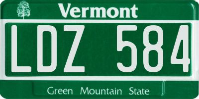 VT license plate LDZ584