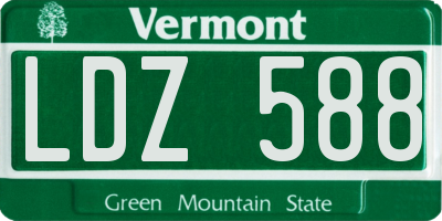 VT license plate LDZ588