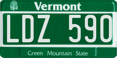 VT license plate LDZ590