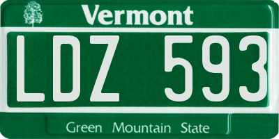 VT license plate LDZ593