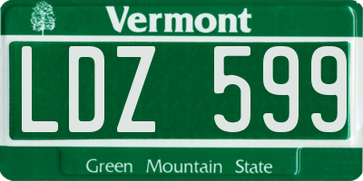 VT license plate LDZ599