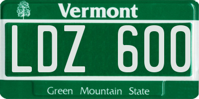 VT license plate LDZ600