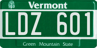 VT license plate LDZ601