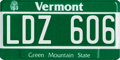 VT license plate LDZ606