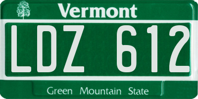 VT license plate LDZ612