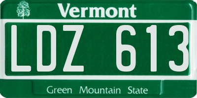 VT license plate LDZ613