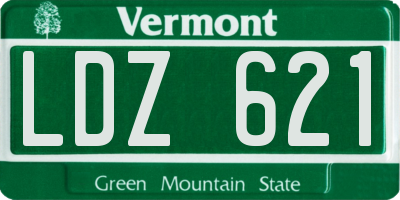 VT license plate LDZ621