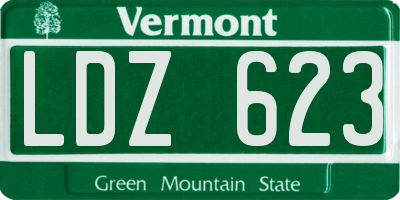 VT license plate LDZ623