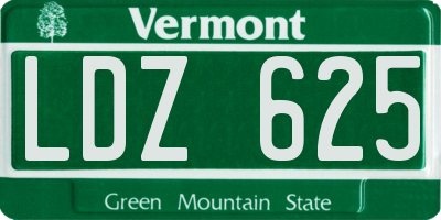 VT license plate LDZ625