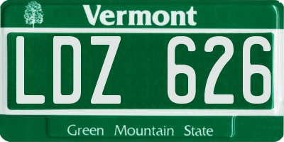 VT license plate LDZ626