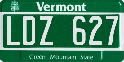VT license plate LDZ627