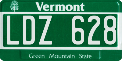 VT license plate LDZ628