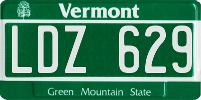VT license plate LDZ629