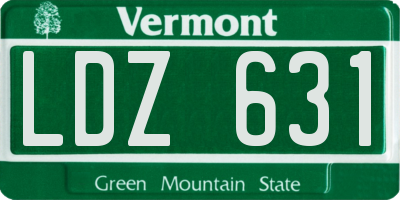 VT license plate LDZ631