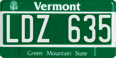 VT license plate LDZ635