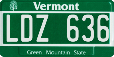 VT license plate LDZ636