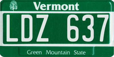 VT license plate LDZ637