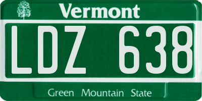 VT license plate LDZ638