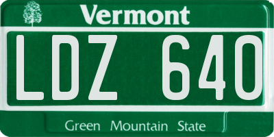 VT license plate LDZ640