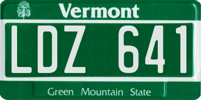 VT license plate LDZ641