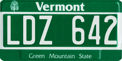 VT license plate LDZ642