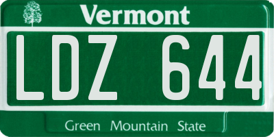 VT license plate LDZ644