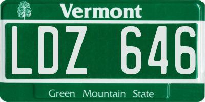VT license plate LDZ646