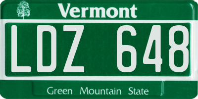 VT license plate LDZ648