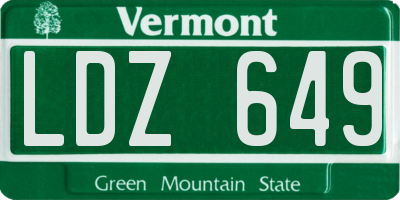 VT license plate LDZ649
