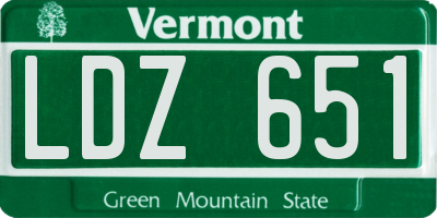 VT license plate LDZ651