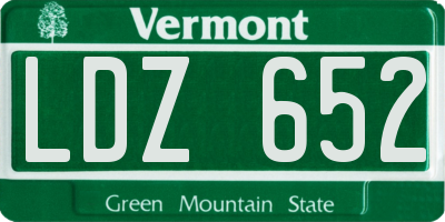 VT license plate LDZ652