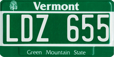 VT license plate LDZ655