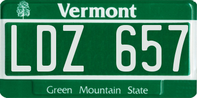 VT license plate LDZ657