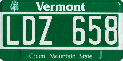 VT license plate LDZ658