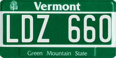 VT license plate LDZ660