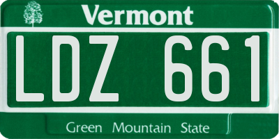 VT license plate LDZ661