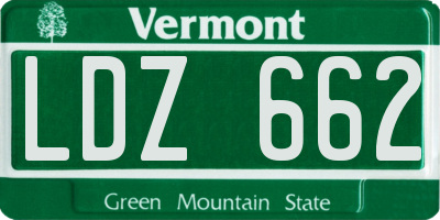 VT license plate LDZ662