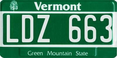 VT license plate LDZ663