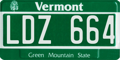 VT license plate LDZ664