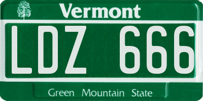 VT license plate LDZ666