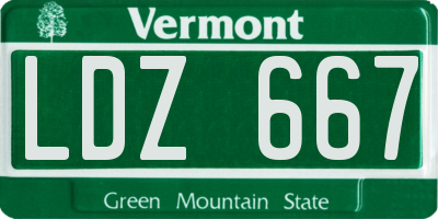 VT license plate LDZ667