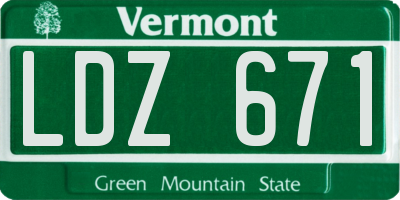 VT license plate LDZ671