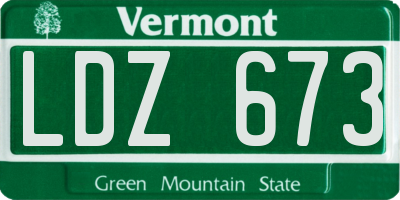 VT license plate LDZ673
