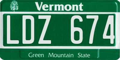 VT license plate LDZ674