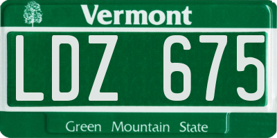 VT license plate LDZ675