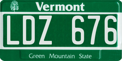 VT license plate LDZ676