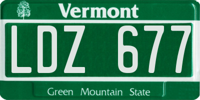 VT license plate LDZ677