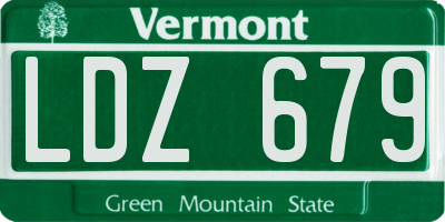 VT license plate LDZ679